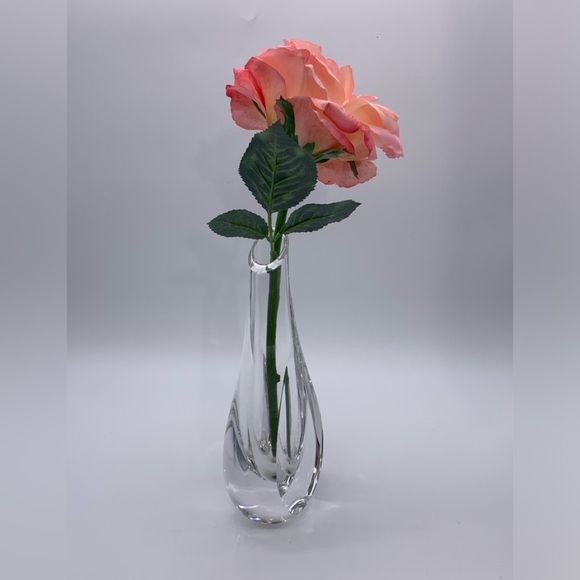 Vintage SAINT LOUIS 3D Crystal Glass Bud Vase 9” France 1967 - Picture 1 of 9